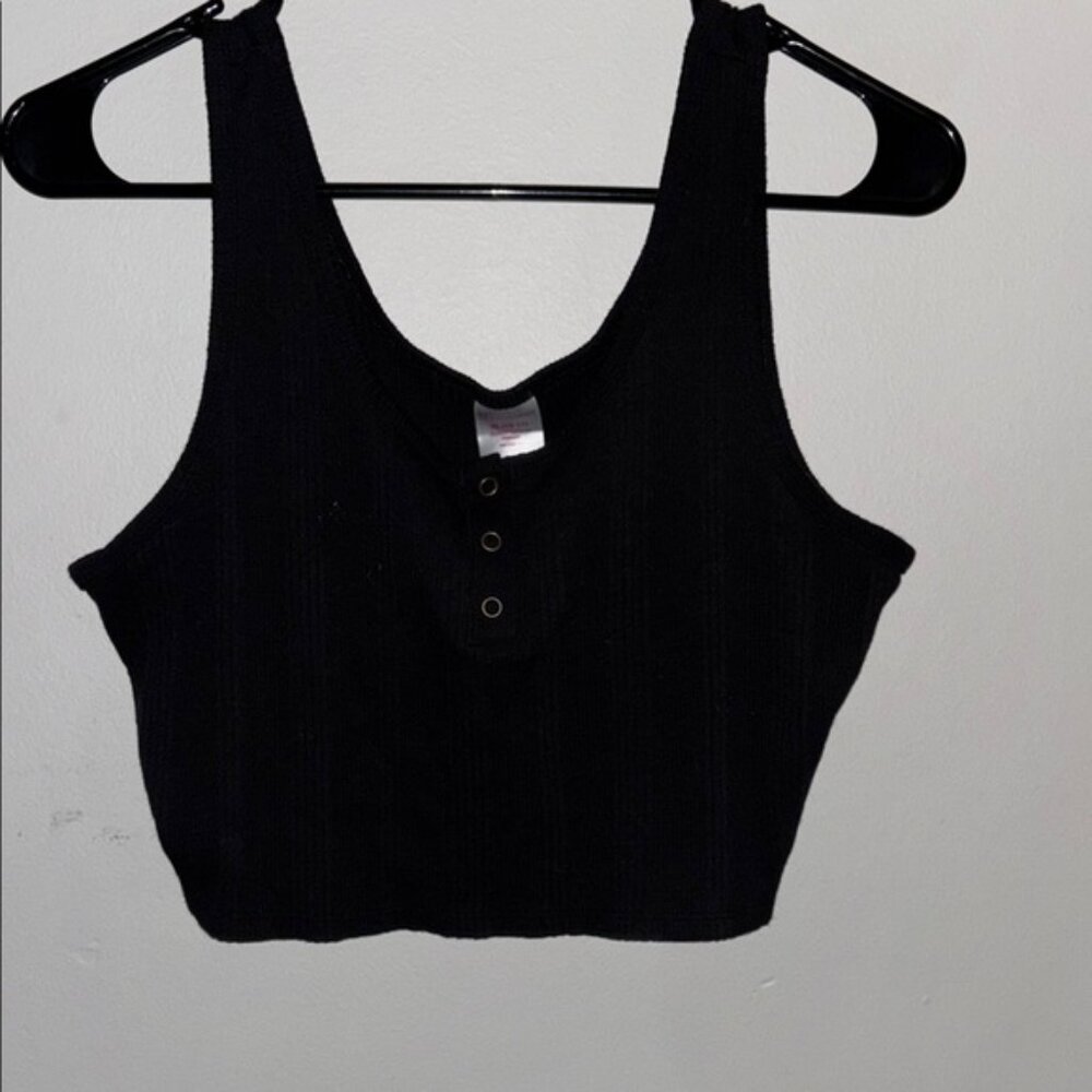 Black Sleeveless Crop Tank Top